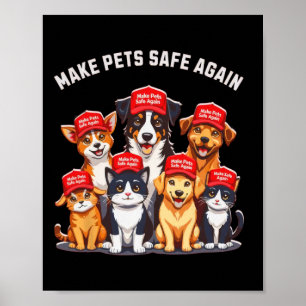 Poster Rendre les animaux de compagnie sûrs à nouveau drô