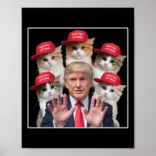 Poster Rendre les chats en sécurité Trump 2024 Casquette (Devant)