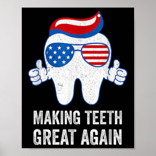 Poster Rendre les dents grandes à nouveau Drapeau américa