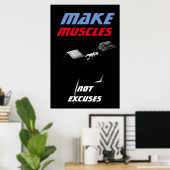 Poster Rendre les muscles Bodybuilding Fitness Motivation (Bureau à domicile)
