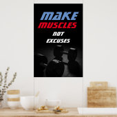 Poster Rendre les muscles Bodybuilding Fitness Motivation (Cuisine)