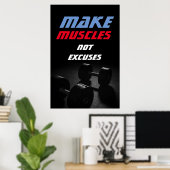Poster Rendre les muscles Bodybuilding Fitness Motivation (Bureau à domicile)