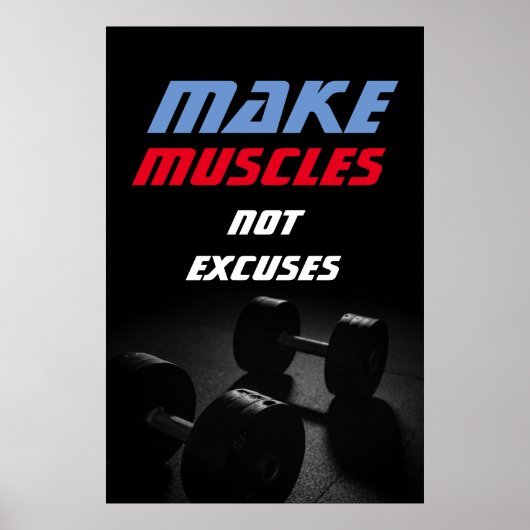 Poster Rendre les muscles Bodybuilding Fitness Motivation (Devant)