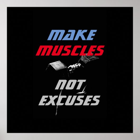 Poster Rendre les muscles Bodybuilding Fitness Motivation (Devant)