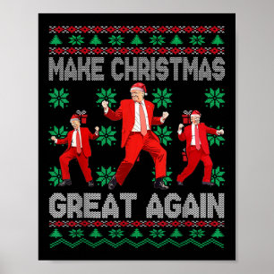 Poster Rendre Noël grand encore Père Noël Trump Danse Noë
