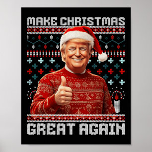 Poster Rendre Noël super à nouveau drôle Père Noël Trump 