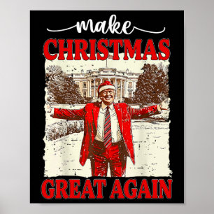 Poster Rendre Noël super à nouveau drôle Père Noël Trump 