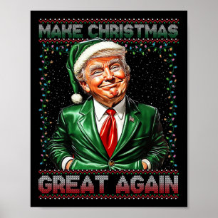 Poster Rendre Noël super à nouveau drôle Père Noël Trump 