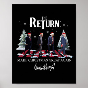 Poster Rendre Noël super à nouveau drôle Père Noël Trump 