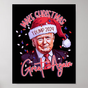 Poster Rendre Noël super à nouveau drôle Père Noël Trump 