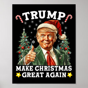 Poster Rendre Noël super à nouveau drôle Père Noël Trump 