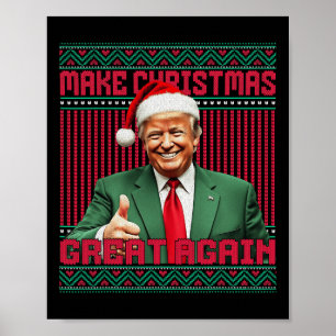 Poster Rendre Noël super à nouveau drôle Père Noël Trump 