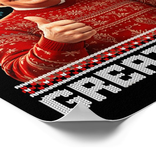 Poster Rendre Noël super à nouveau drôle Père Noël Trump (Coin)