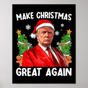 Poster Rendre Noël super à nouveau drôle Père Noël Trump