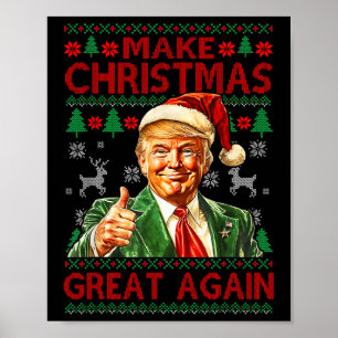Poster Rendre Noël super encore amusant Trump Santa Hat X