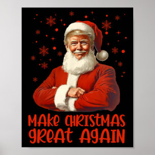 Poster Rendre Noël super Père Noël amusant Trump Noël