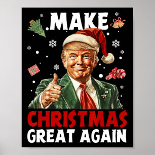 Poster Rendre Noël super Père Noël amusant Trump Noël