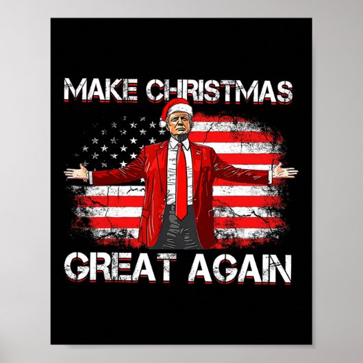 Poster Rendre Noël super Père Noël amusant Trump Noël (Devant)