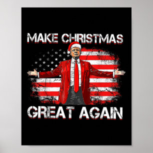 Poster Rendre Noël super Père Noël amusant Trump Noël