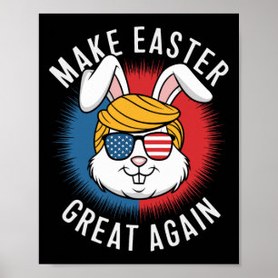 Poster Rendre Pâques grand à nouveau Chasse Oeufs Rabbit