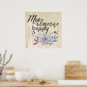 Poster Rendre quelqu'un heureux FLEURS (Cuisine)