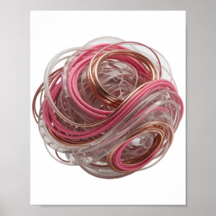 POSTER RENDU 3D ABSTRAIT D'UNE FORME COMPLEXE AVEC DU VER
