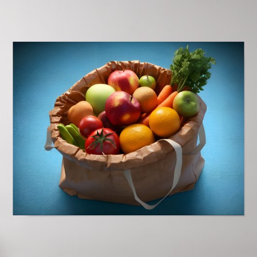 Poster Rendu 3D de haute qualité d'aliments frais (Devant)