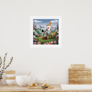 Poster Rendu 3D d'un joli peintre de chien