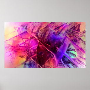 Poster Rendu de réfraction abstraite en verre