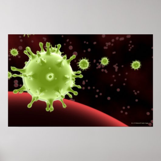 Poster Rendu illustré du coronavirus du SRAS (Devant)