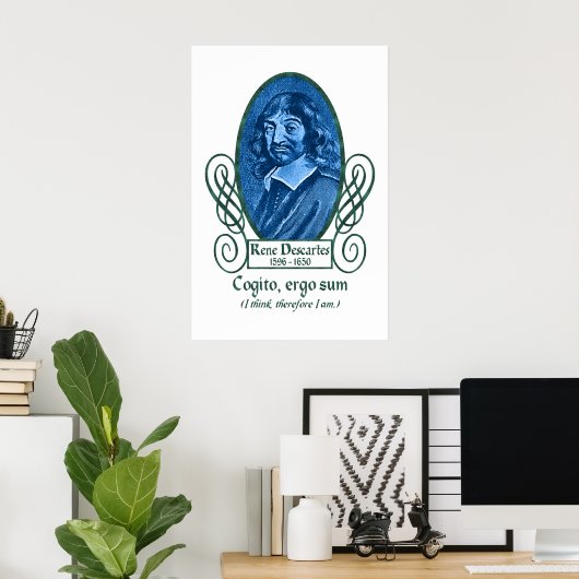 Poster René Descartes (Bureau à domicile)