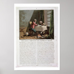 Poster René Descartes (1596-1650) écrit son système mondi