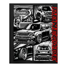 Renegade Widebody Turbo Comic Graphique Slammé