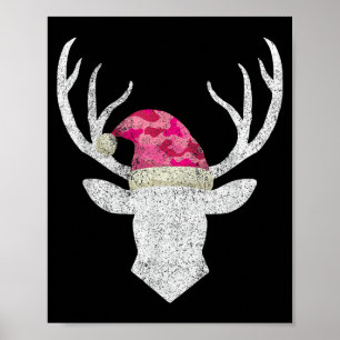 Poster Renne Cerf Nk Camo Chapeau De Père Noël Pyjama De