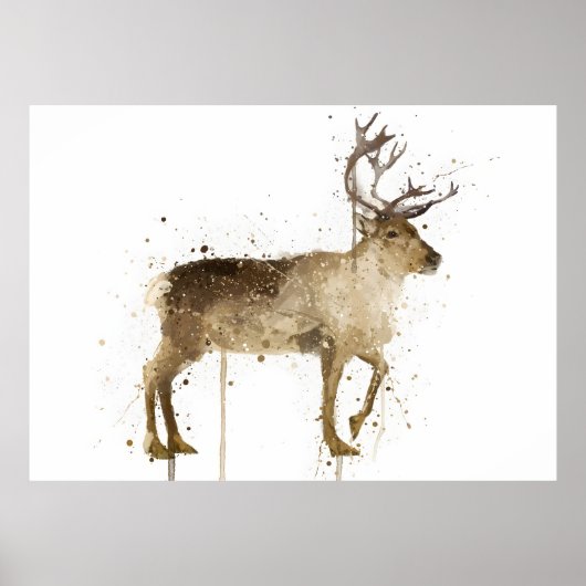Poster Renne de cadeau de Noël (Devant)