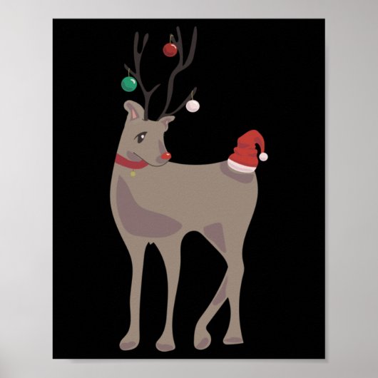 Poster Renne de Noël [décembre] (calendrier 12 mois C (Devant)
