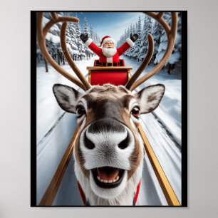 Poster Renne de Noël Selfie Santa Drôle de Famille Corres