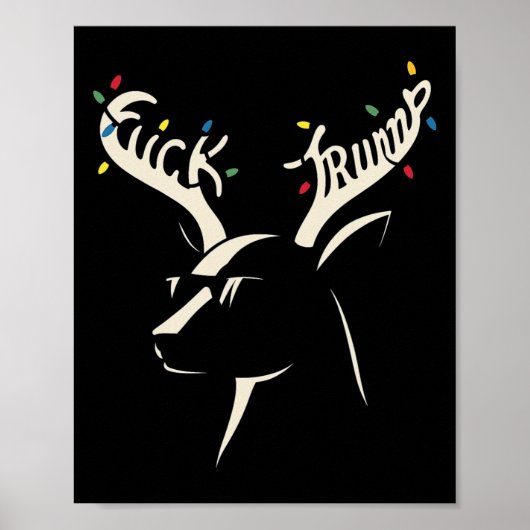 Poster Renne de Noël subtil anti-Trump Message caché (Devant)
