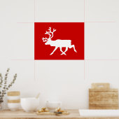 Poster Rennes blanches / Silhouette caribou (Cuisine)