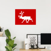 Poster Rennes blanches / Silhouette caribou (Bureau à domicile)