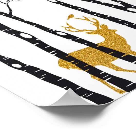 Poster Rennes dans la forêt de bouleaux (Coin)