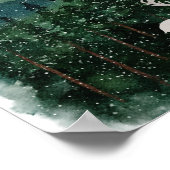 Poster Rennes de Noël Joyeuses traditionnelles dans la fo (Coin)