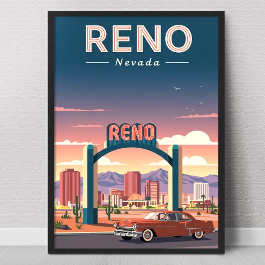 Poster Reno Nevada vintage