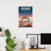 Poster Reno Nevada vintage (Bureau à domicile)