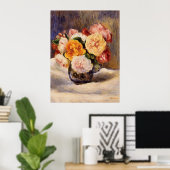Poster Renoir - Bouquet de Roses (Bureau à domicile)