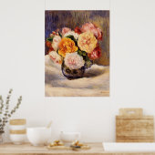 Poster Renoir - Bouquet de Roses (Cuisine)