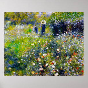 Poster Renoir, Femme avec un parasol dans un jardin, 1875