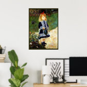 Poster Renoir - Fille avec une canne d'arrosage (Bureau à domicile)