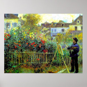 Poster Renoir - Monet Peinture dans son jardin