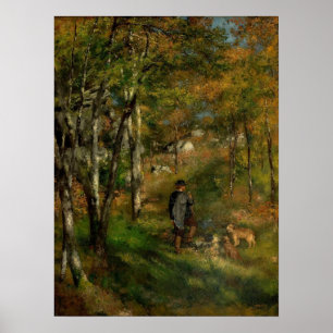 Poster Renoir - Peintre Jules et Chiens en Forêt